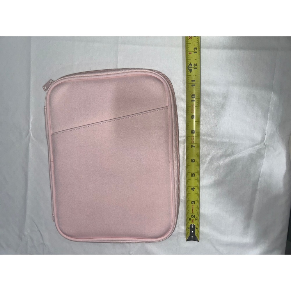 Light Pink Padded Tech Organizer Travel Case Tablet Sleeve Zip Around Pouch